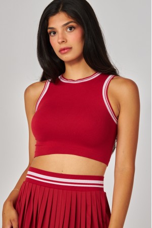 ALO-30T<br/>Seamless Varsity Stripes Ribbed Tank Top