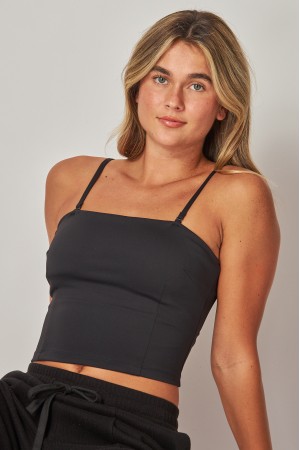 ALO-Y51<br/>Double Layered Spaghetti Strap Padded Tube Top