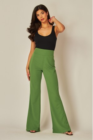 ANF300<br/>Knit Crepe High Waist Flare Pants