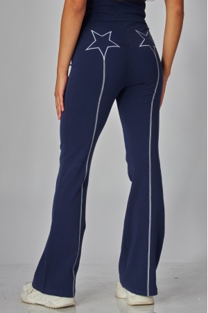 BELLA-200<br/>Cotton Blend Star Stitch Yoga Flare Pants