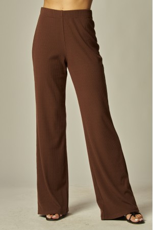 HALEY-200<br/>Soft Rib Wide Leg Pants