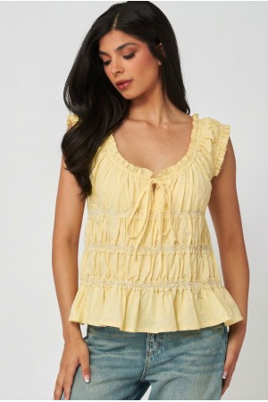 HARPER-01T<br/>Remi Tie Front Cropped Top