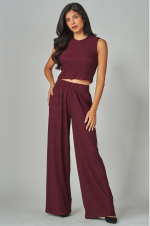 IRIS-1S<br/>Crinkled Plisse 2pc Loungewear Set