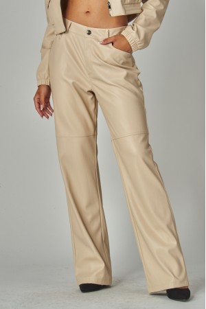 JACKSON-03<br/>Faux Leather 90s High Rise Straight Leg Pants