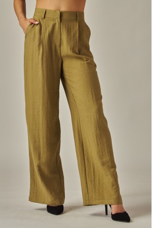 LAUREN-05<br/>Linen High-Waisted Wide-Leg Pants