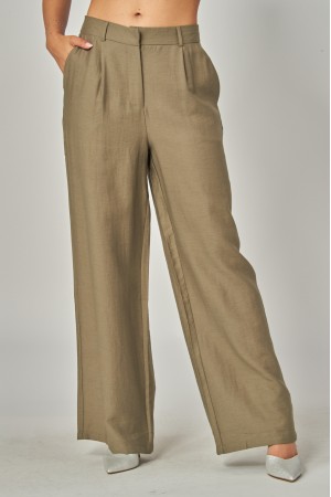 LAUREN-05<br/>Linen High-Waisted Wide-Leg Pants