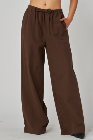LAUREN-13<br/>Linen Wide Leg Drawstring Pants
