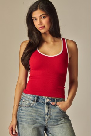 LISA-01<br/>Seamless Contrast Binding Tank Top
