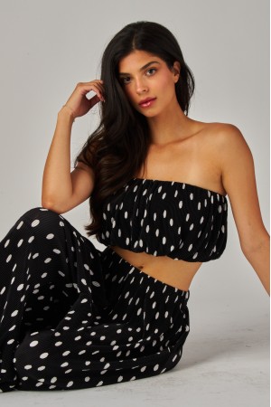 MADISON-01S<br/>Printed Pleated Shimmer Two Piece Set