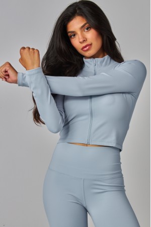 MAYA-100<br/>Butter Soft Long sleeve mock Neck Zip-Up Jacket