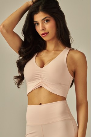 MAYA-Y61<br/>Butter Soft Cute Rouching Down Bra Top