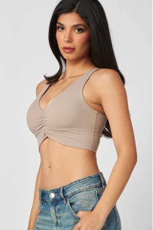 MAYA-Y61<br/>Butter Soft Cute Rouching Down Bra Top
