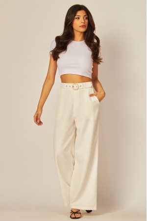 OFFY-2<br/>Pearl Buckle Wide Leg Pants
