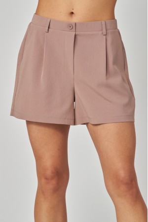 OFFY-7<br/>High-Waisted Taylored Pleated Shorts