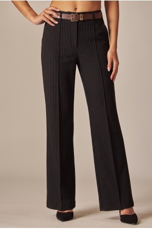 PARKER-01<br/>Belted Pinstripe Trousers