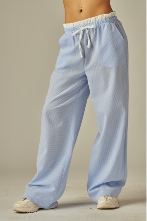 PJ-200<br/>Boxer Waist Gingham Pajama Pants with Pocket