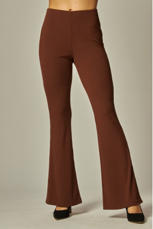 RB42-1F<br/>Stretchy Ribbed High-waist Flare Pants