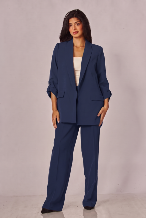 SANDRA-01<br/>Tailored Straight Leg Crepe Pant