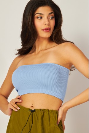SLT07<br/>Stretchy Ribbed Seamless Tube Top