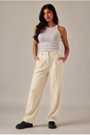 ZOEY-01<br/>Front Pleated Zipper Dress Pants